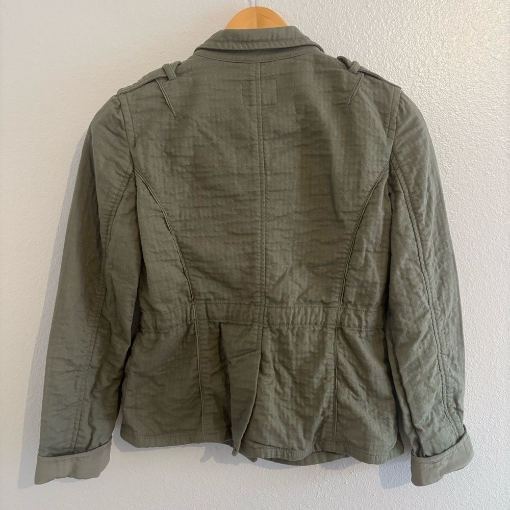 Banana Republic Heritage Olive Green Utility Safari Crinkle Jacket Silk Trim XS - Picture 7 of 15